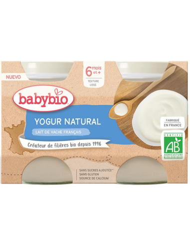 Babybio Yogur Natural Vaca 2x130g – Nutrición Infantil Saludable