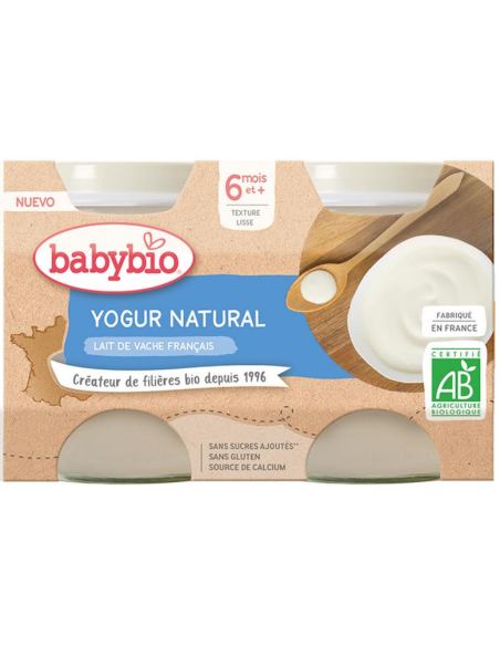 Babybio Yogur Natural Vaca 2x130g – Nutrición Infantil Saludable