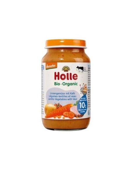 Potito De Verduras Lentejas Ternera +10Meses. Holle
