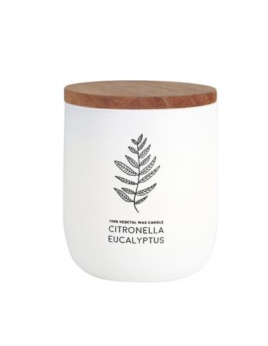 Vela Vaso Blanco Citvase Citronela-Eucalipto 7X9Cm de Cerabella