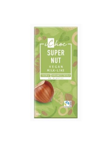 Super Nut Con Avellanas Chocolate 80Gr. Bio Vegan de Ichoc