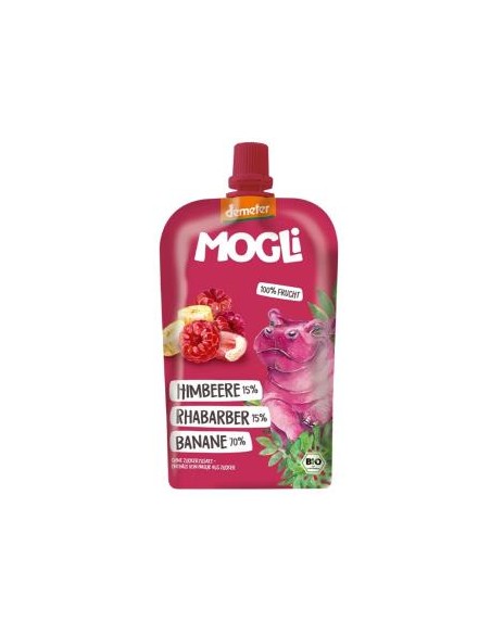 Smoothie Plátano Ruibarbo Frambuesa 6x120g Mogli Natural