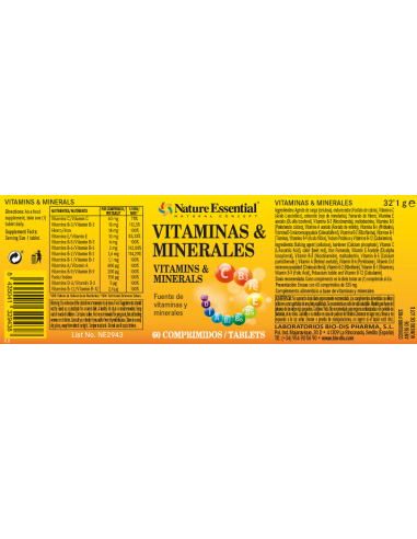 Vitaminas & minerales 60 comprimidos