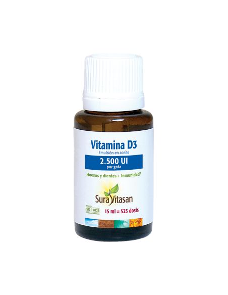 Pack 2 Vitamina D3 2.500Ui 15ml Sura Vitasan - Salud Óptima