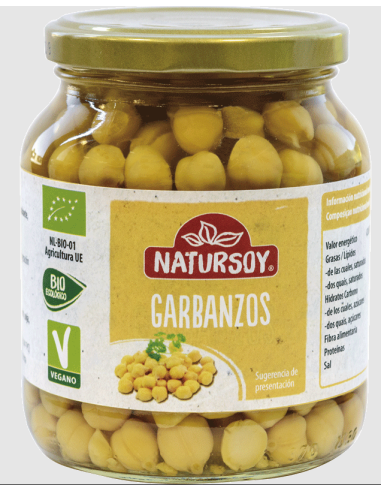Garbanzos en conserva Natursoy 350g – Calidad y sabor natural