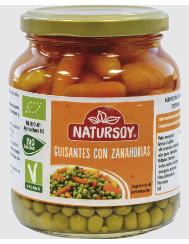 Guisantes y Zanahoria Natursoy 350g – Frescura Natural Saludable