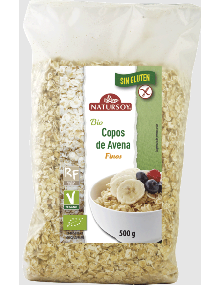 Copos de Avena Finos Sin Gluten Natursoy 500 g - Salud Natural