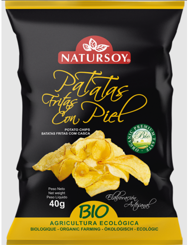 Patatas fritas con piel Natursoy 40 g, sabor natural y crujiente
