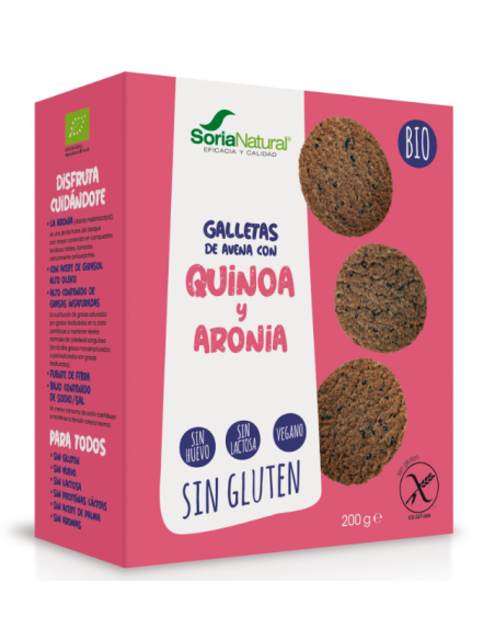 Galletas Bio de Avena con Quinoa y Aronia Soria Natural 200g