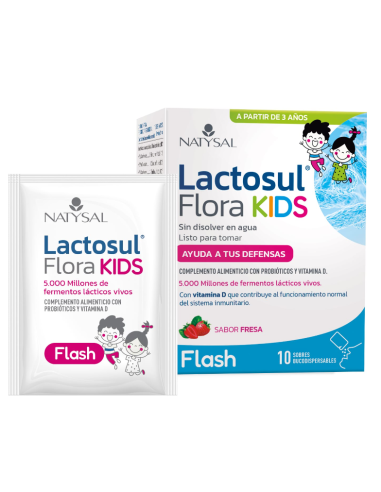 Lactosul Flora Kids Flash Fresa 10 Sobres Bucodispersables