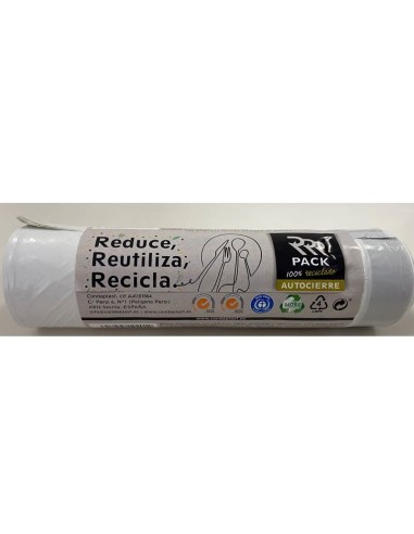 Sacos de Lixo Reciclado Branco 20L - Pacote 20 Unidades