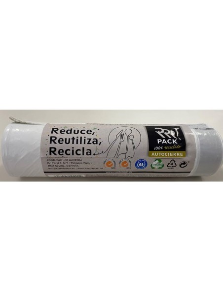 Sacos de Lixo Reciclado Branco 20L - Pacote 20 Unidades
