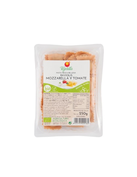 Raviolis sin lactosa Mozzarella y Tomate Vegetalia 250g