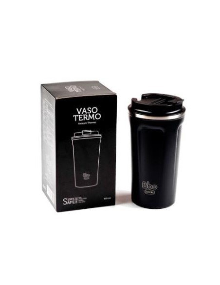 Vaso Termo Acero Inoxidable Negro 450Ml. Bbo19.Ne de Irisana