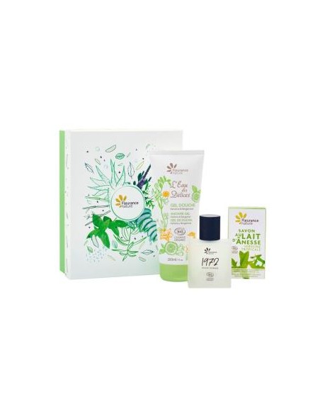 Cofre Hombre Gel Ducha Verbena+Perfume+Jabon de Fleurance Nature