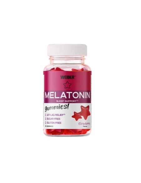 Weider Gummy Melatonina Fresa 60 Gomitas para Dormir Mejor