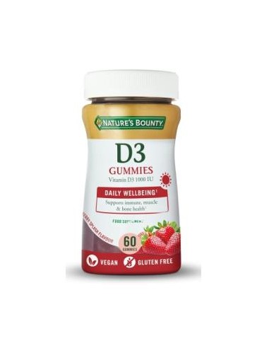 Vitamina D3 Nature’s Bounty 60 Gummies – Salud Ósea Fácil