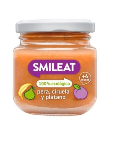Smileat Pote Orgânico de Pêra, Ameixa e Banana 130 g