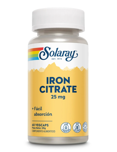 Iron Bisglicinato Solaray 60 Comprimidos | Alta Absorción