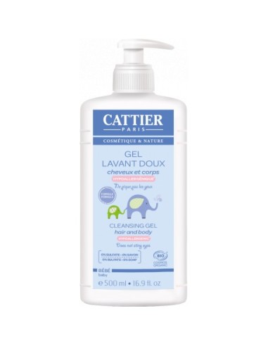 Gel de Banho para Bebê Corpo e Cabelo 500 ml Cattier Suave