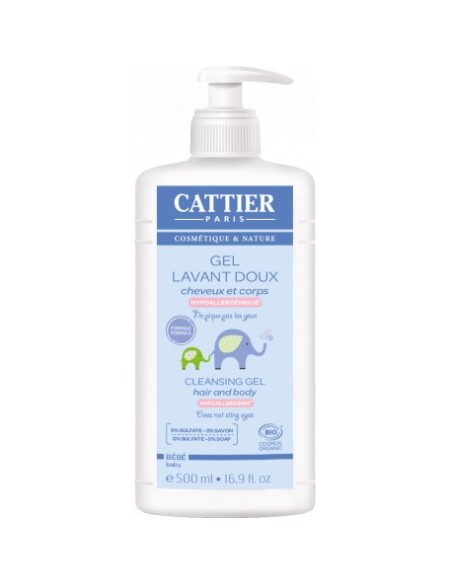 Gel de Banho para Bebê Corpo e Cabelo 500 ml Cattier Suave