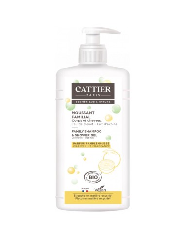 Gel de banho e shampoo Cattier Family 1L - Natural Care