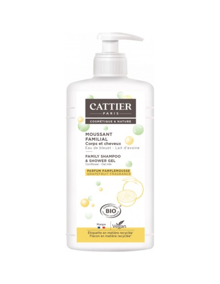 Gel de banho e shampoo Cattier Family 1L - Natural Care