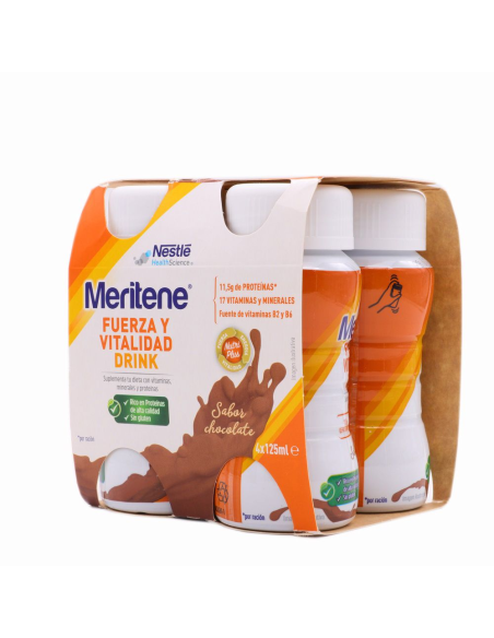 Meritene Fuerza y Vitalidad Drink Chocolate 4x125ml Pack