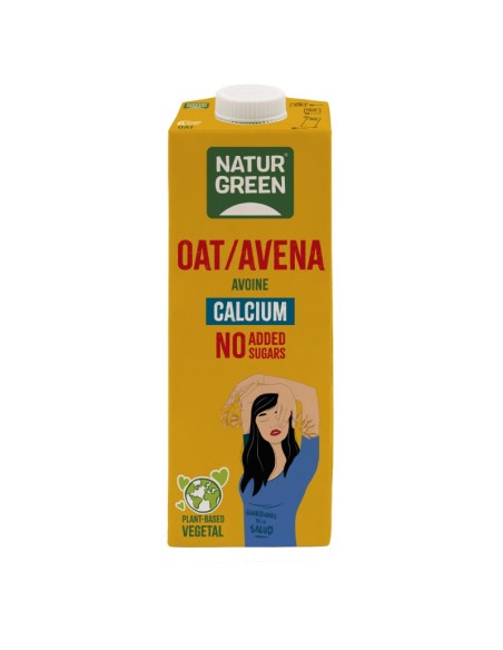 Bebida de Avena sin azucares añadidos Calcio  1 L de Naturgreen
