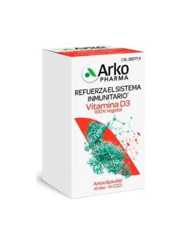 Arkocapsulas Vitamina D3 100% Vegetal 45 Caps de Arkopharma