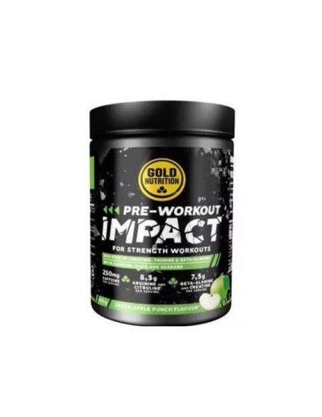 Pre-Workout Impact Manzana Verde 400Gr. de Gold Nutrition