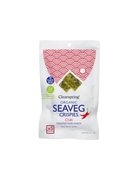 Alga Nori Tostada Con Chili  Multipack Snack 5Udsx4G de Clearspring