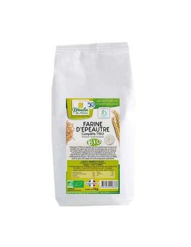 Farinha de Espelta Integral Biológica T.150 1 Kg - Moulin Des Moines