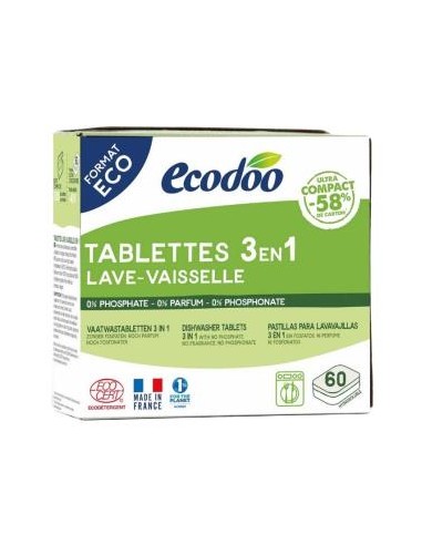 Lavavajillas Maquina Tabletas 3 En 1  60 Pastillax12 Gr de Ecodoo
