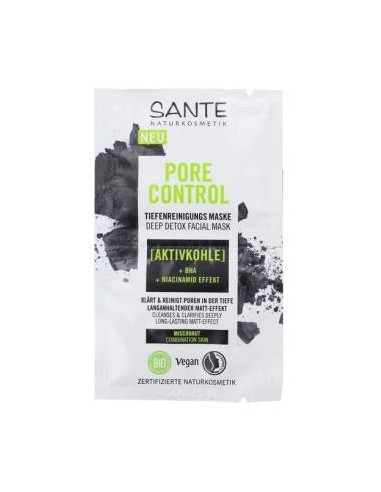 Mascarilla Pore Control Detox Carbon Activo-Bha 8 Ml de Sante Naturkosmetik