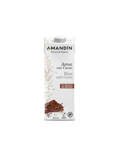Bebida Vegetal De Arroz-Cacao 1 Lt X 6 Uds de Amandin