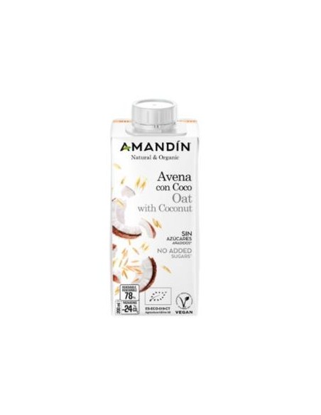Bebida Vegetal De Avena Con Coco 200 Ml X 24 Uds de Amandin