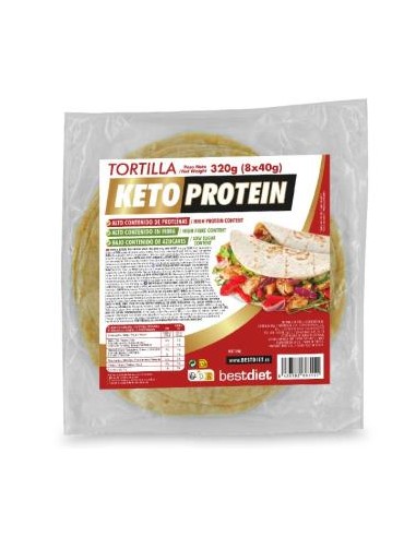 Tortillas Keto Protein 8 Uds x 40g  Alta Proteína Saludable