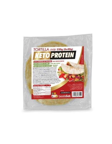 Tortillas Keto Protein 8 Uds x 40g  Alta Proteína Saludable