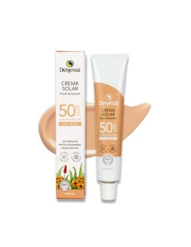Crema Facial Solar SPF 50 con Color Bio 30ml Dehesia