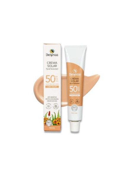 Crema Facial Solar SPF 50 con Color Bio 30ml Dehesia