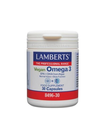 Omega 3 Vegano Lamberts 30 Cápsulas  Salud Natural