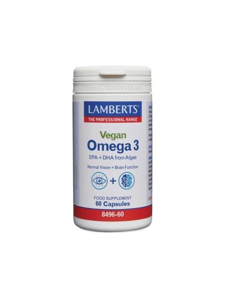 Omega 3 Vegano Lamberts 60 Cápsulas  Salud Natural