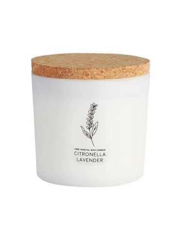Vela Tarro Blanco Citcorv Citronela-Lavanda 10X10C de Cerabella