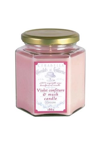 Vela Tarro Sucreg6 Violet Confiture-Musk 8X10Cm. de Cerabella