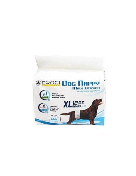 Dog Nappy Pañal Para Perro Macho Xl 60-85Cm 12Uds de Nayeco Vet