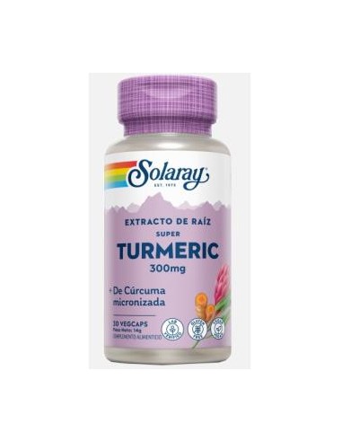 Super Turmeric Solaray 30 cápsulas  Antiinflamatorio natural