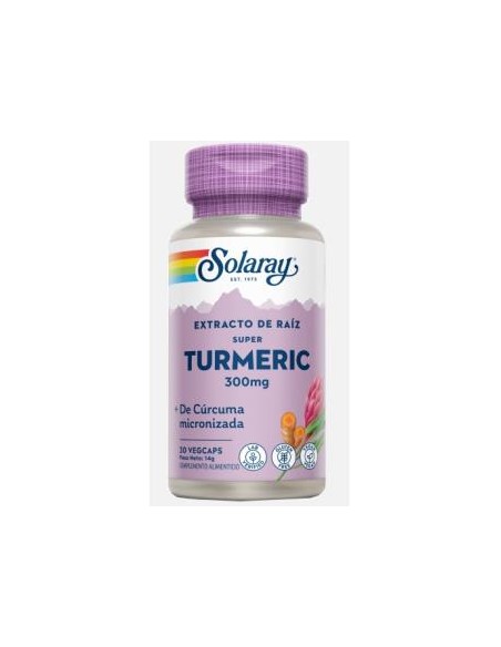 Super Turmeric Solaray 30 cápsulas  Antiinflamatorio natural