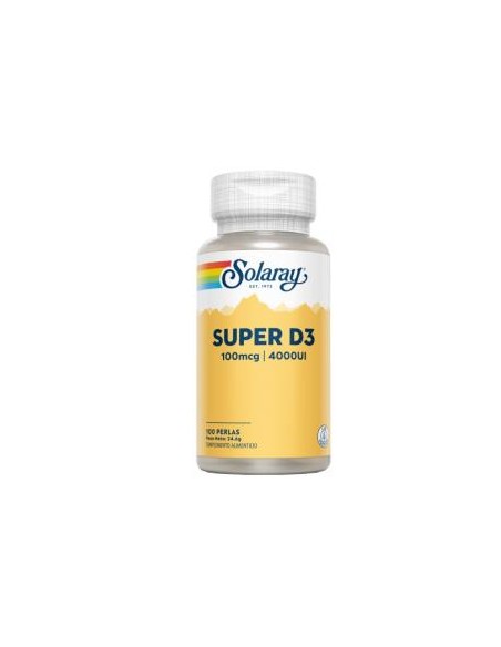 Super D3 4000Ui Solaray - 100 Perlas para Salud Ósea