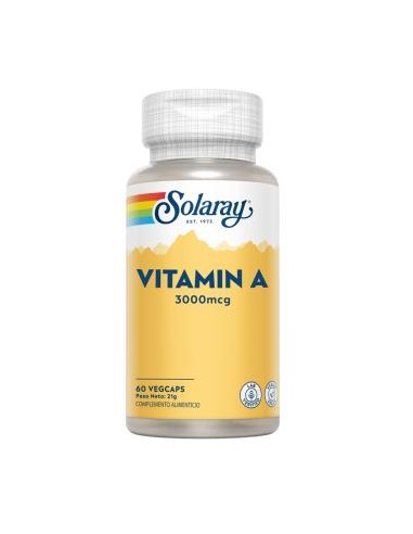 Vitamina A 3000 Mcg 60 Vcaps Solaray | Salud y Vitalidad